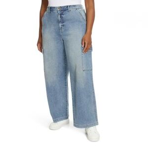 Women’s Jessica Simpson Sunshine Jenna Cargo Denim Jeans Pockets Plus Size 18W